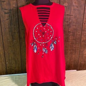 Red Dream Catcher Tank Top